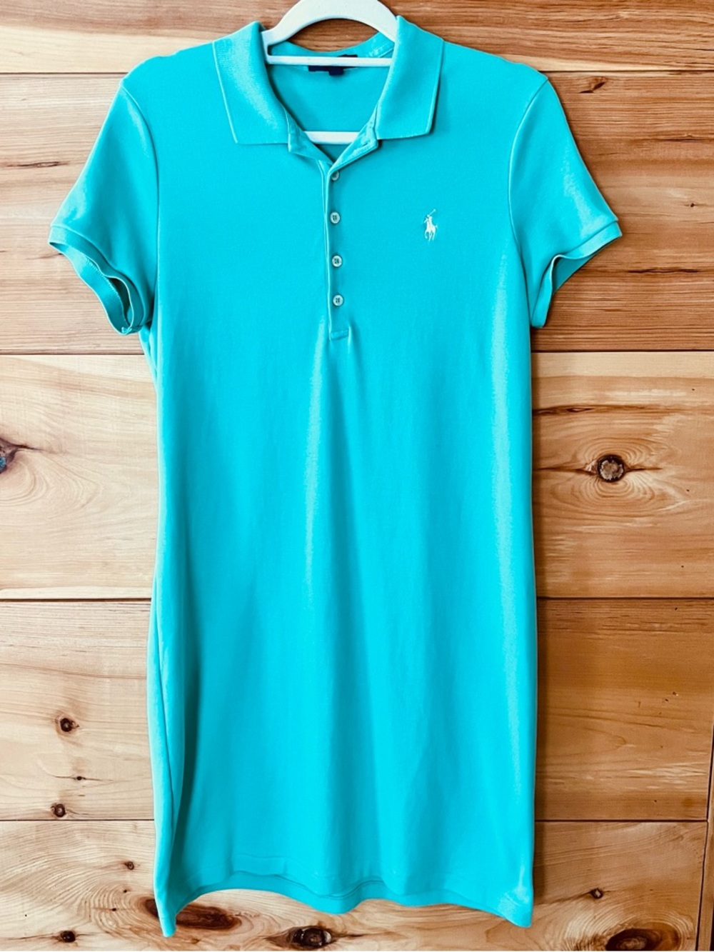 Ralph Lauren Mint Green Classic Polo Shirt Dress Preppy Collegiate 80s Style